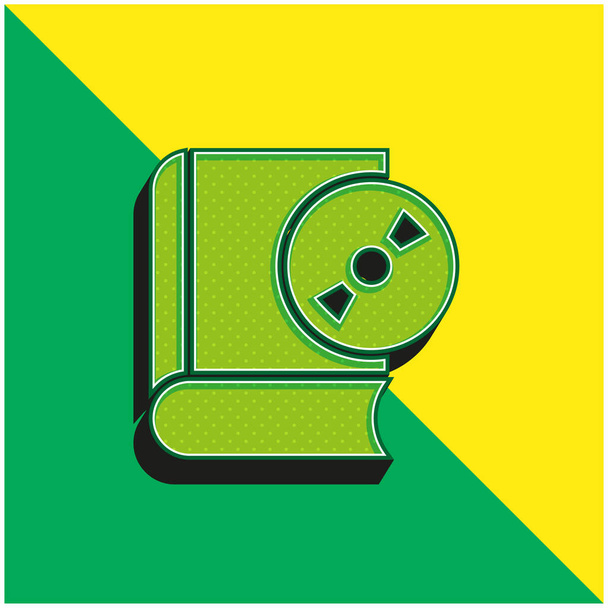 Audiolibro Logo icona vettoriale 3d moderna verde e gialla - Vettoriali, immagini