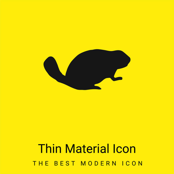 Beaver Mammal Animal Shape icono de material amarillo brillante mínimo - Vector, imagen