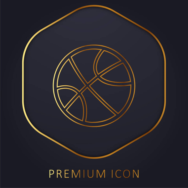 Ball For Sports golden line premium logo or icon - Vector, Image
