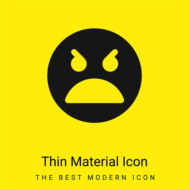 Wütendes Gesicht minimales leuchtend gelbes Materialsymbol - Vektor, Bild