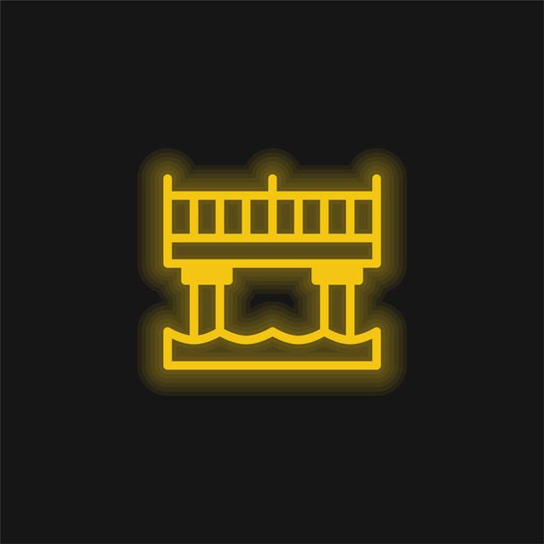 Köprü sarısı parlak neon simgesi - Vektör, Görsel
