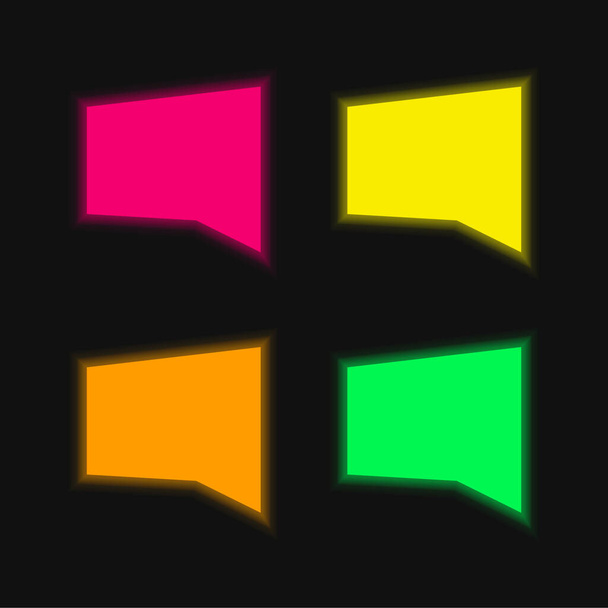 Černá řeč Bublina čtyři barvy zářící neonový vektor ikona - Vektor, obrázek