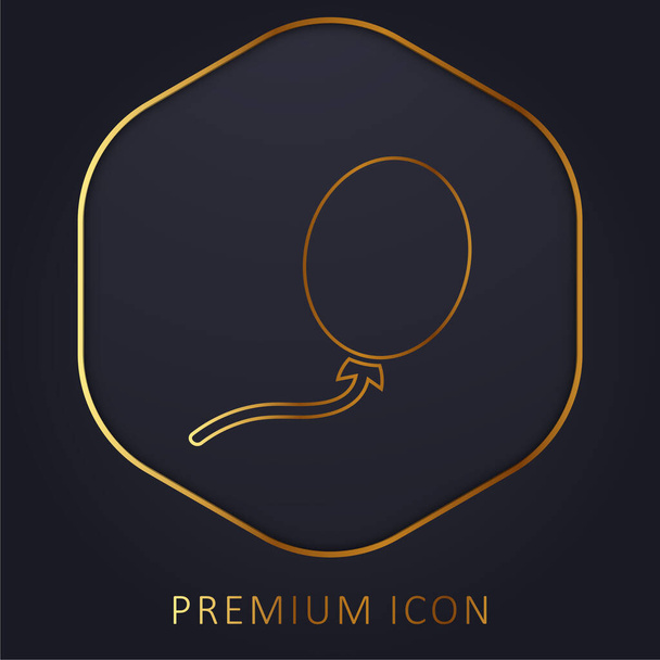 Musta ilmapallo muoto kultainen viiva palkkio logo tai kuvake - Vektori, kuva