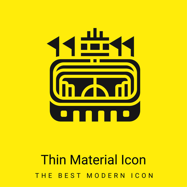 Arena minimal bright yellow material icon - Vector, Image