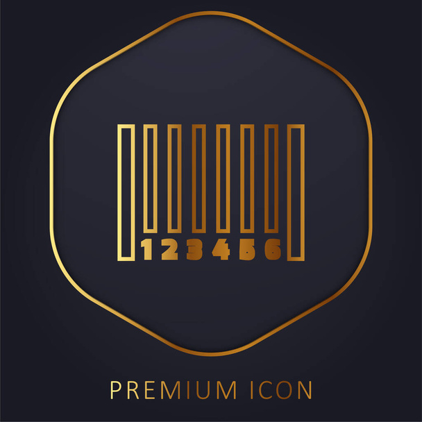 Código de barras linha dourada logotipo premium ou ícone - Vetor, Imagem
