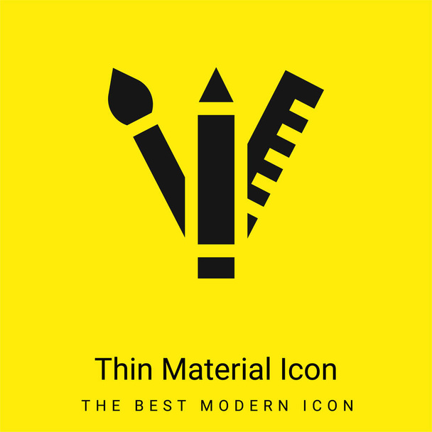 Art minimal fényes sárga anyag ikon - Vektor, kép