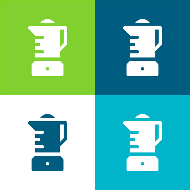 Blender Set icona minimale a quattro colori piatto - Vettoriali, immagini