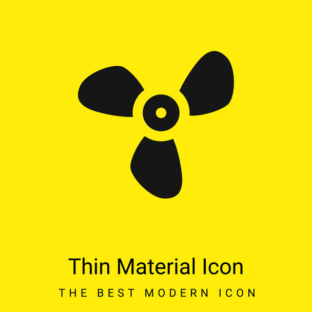 Big Propeller minimaal helder geel materiaal icoon - Vector, afbeelding