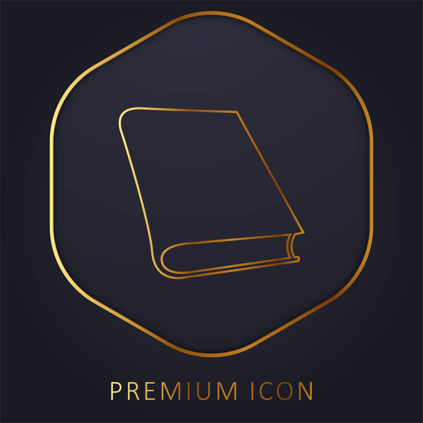 Livro para estudo de leitura linha dourada logotipo premium ou ícone - Vetor, Imagem