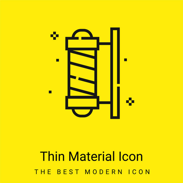 Barber Pole minimal bright yellow material icon - Vector, Image