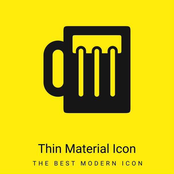 Barattolo di birra icona minimale materiale giallo brillante - Vettoriali, immagini