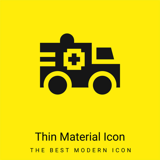 Ambulans en düşük düzeyde parlak sarı malzeme simgesi - Vektör, Görsel