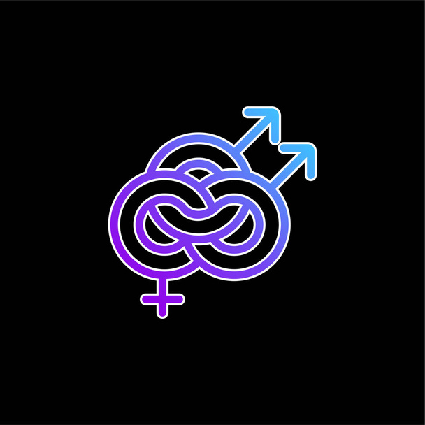 Biseksüel mavi gradyan vektör simgesi - Vektör, Görsel