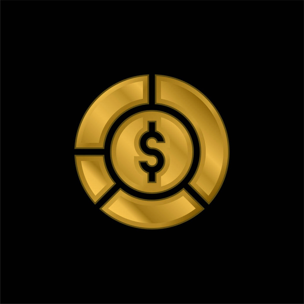 Beneficio chapado en oro icono metálico o logotipo vector - Vector, imagen