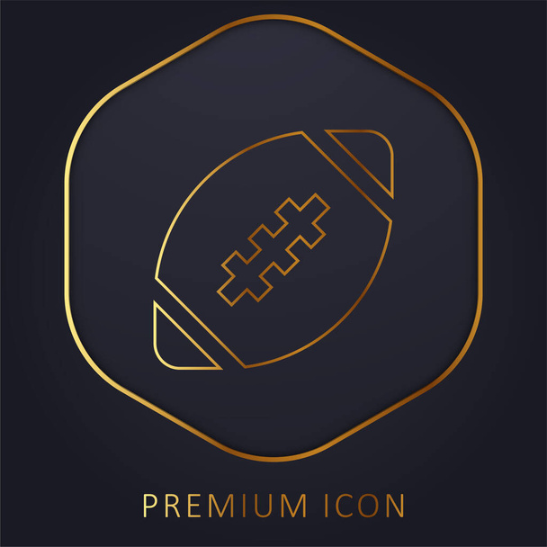 American Football golden line premium logo or icon - Vector, Image