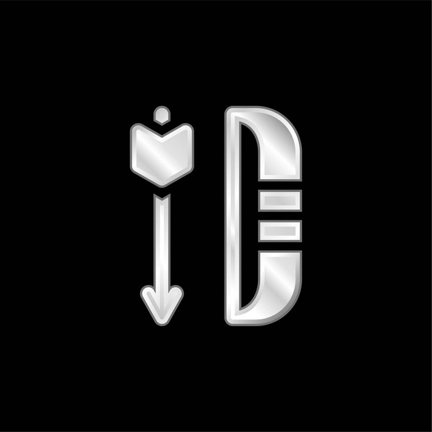Arco plateado icono metálico - Vector, imagen
