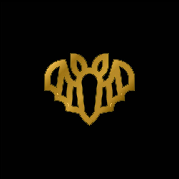 Bat oro placcato icona metallica o logo vettoriale - Vettoriali, immagini