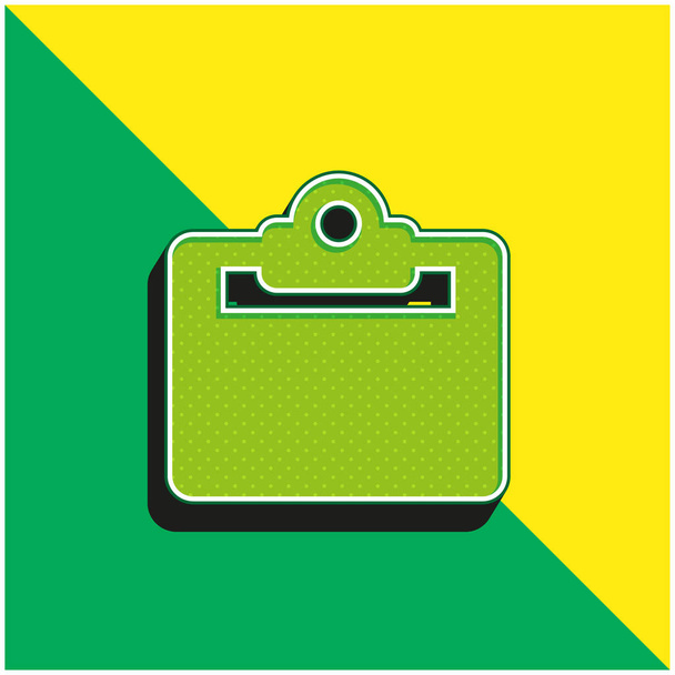 Insignia verde y amarillo moderno logotipo del icono del vector 3d - Vector, imagen