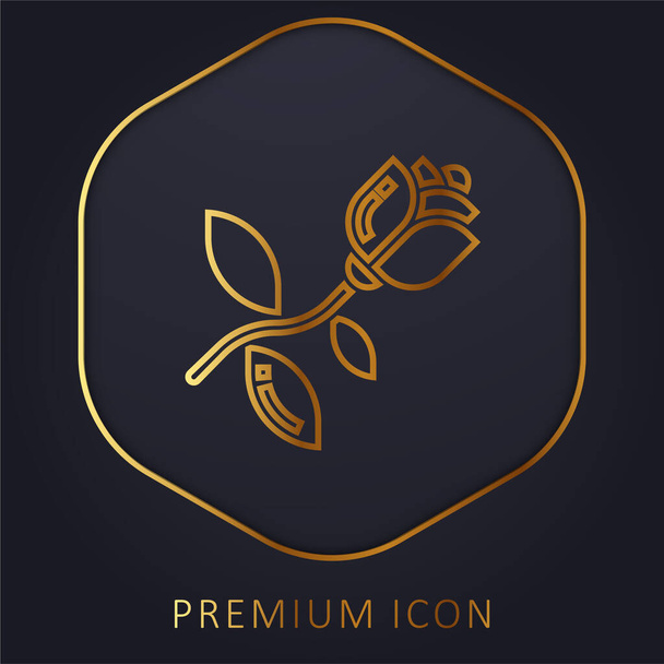 Złota linia kwitnąca logo premium lub ikona - Wektor, obraz