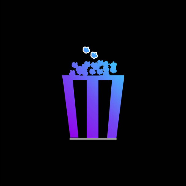 Box Of Popcorn blue gradient vector icon - Vector, Image