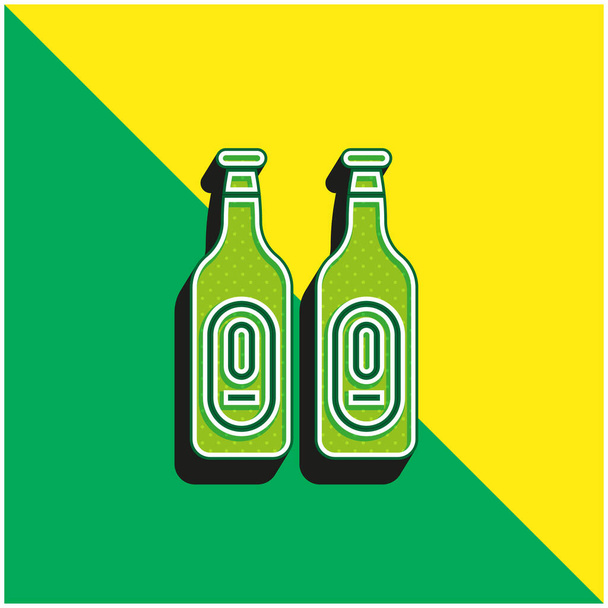 Piwo Zielony i żółty nowoczesny ikona wektora 3D logo - Wektor, obraz