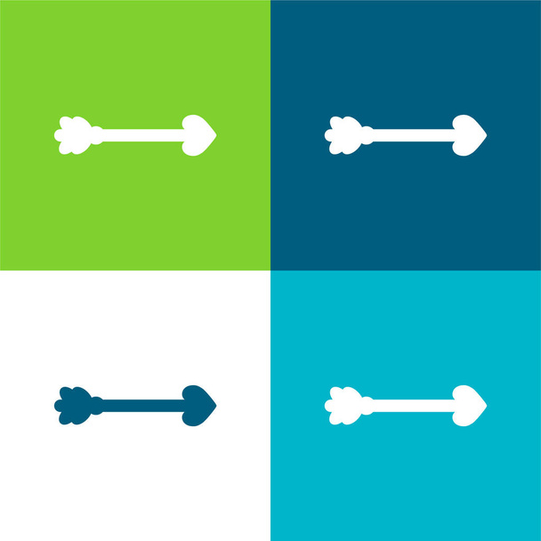 Strzałka płaski cztery kolory minimalny zestaw ikon - Wektor, obraz