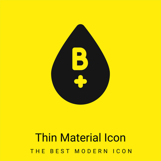 Blood Type minimal bright yellow material icon - Vector, Image
