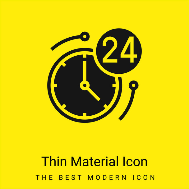24 Stunden minimales leuchtend gelbes Materialsymbol - Vektor, Bild
