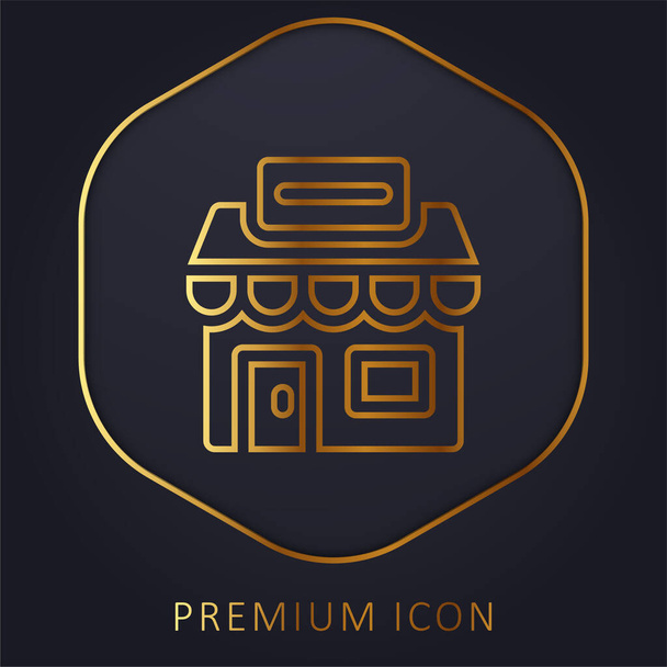 Agentschap gouden lijn premium logo of pictogram - Vector, afbeelding