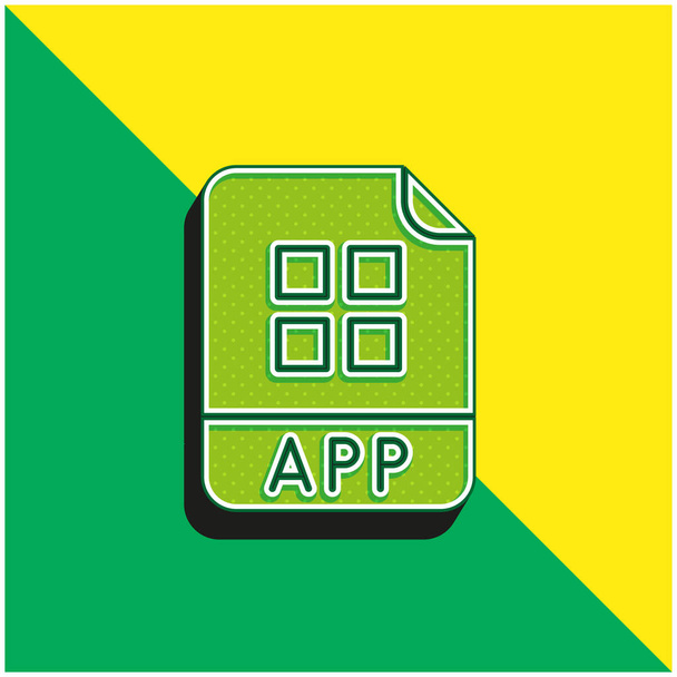 App Πράσινο και κίτρινο σύγχρονο 3d διάνυσμα εικονίδιο λογότυπο - Διάνυσμα, εικόνα