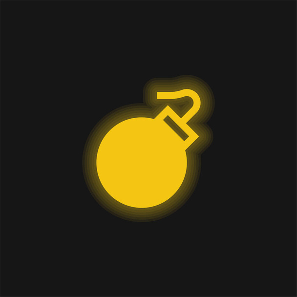 Бомба жовта сяюча неонова іконка
 - Вектор, зображення