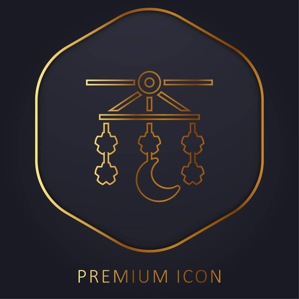 Baby Mobile golden line premium logo or icon - Vector, Image