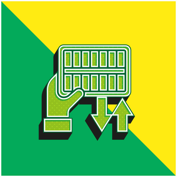 Air Filter Groen en geel modern 3D vector pictogram logo - Vector, afbeelding