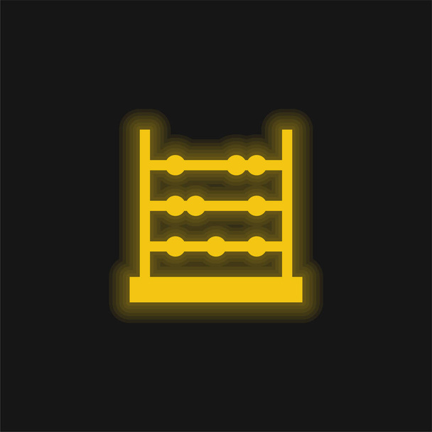 Abacus sárga izzó neon ikon - Vektor, kép
