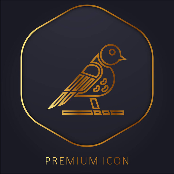 Oiseau ligne d'or logo premium ou icône - Vecteur, image