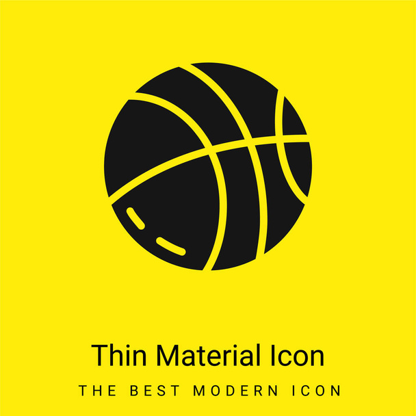 Basketball-Ball minimal leuchtend gelbes Material Symbol - Vektor, Bild