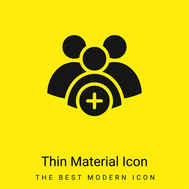 Add Group minimal fényes sárga anyag ikon - Vektor, kép