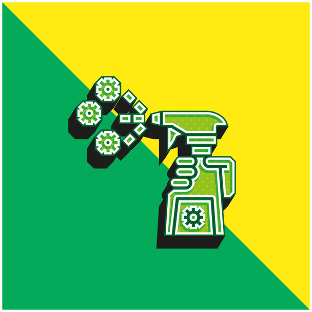 Logo d'icône vectoriel 3D moderne vert et jaune antibactérien - Vecteur, image