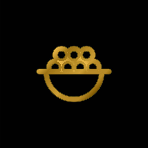 Ягоди з золотим покриттям металева ікона або вектор логотипу
 - Вектор, зображення