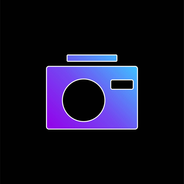 Fekete kamera kék gradiens vektor ikon - Vektor, kép