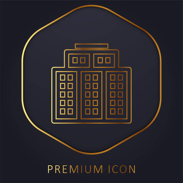 Большой отель Золотая линия премиум логотип или значок - Вектор,изображение