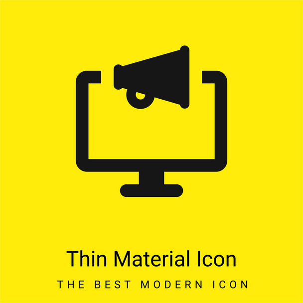 Publicidad mínimo icono de material amarillo brillante - Vector, imagen
