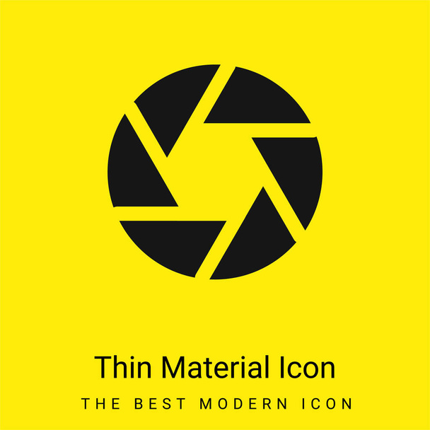 Aperture minimal bright yellow material icon - Vector, Image