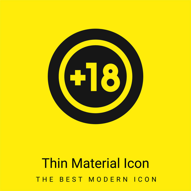 Age Limit minimal bright yellow material icon - Vector, Image