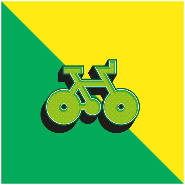 Bisiklet Yeşil ve Sarı 3D vektör simgesi - Vektör, Görsel
