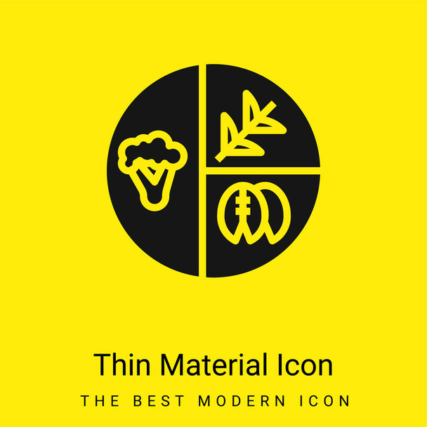 Dieta equilibrada mínimo icono de material amarillo brillante - Vector, imagen