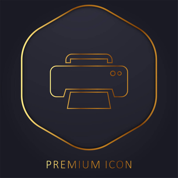 Musta Tulosta käyttöliittymä Symbol kultainen viiva premium logo tai kuvake - Vektori, kuva