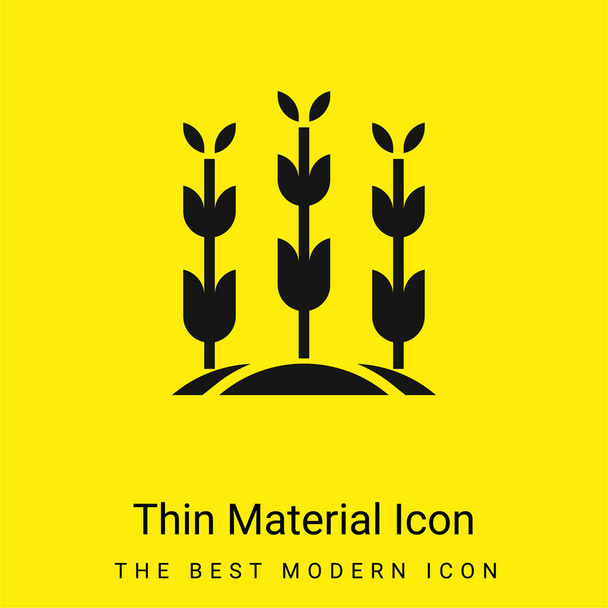Agriculture minimal bright yellow material icon - Vector, Image
