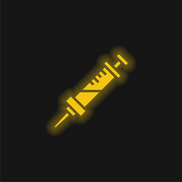 Altatás sárga izzó neon ikon - Vektor, kép