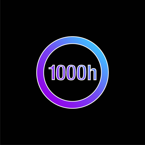 1000h Kruhový štítek Indikátor světlometu modrá ikona přechodu - Vektor, obrázek